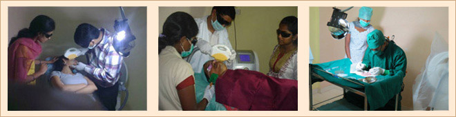 Students getting trained under Dr. Umashankar